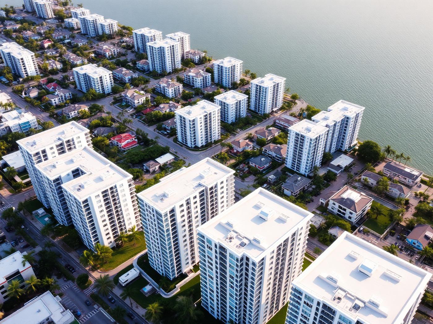 Aerial view of South Florida residential neighborhood